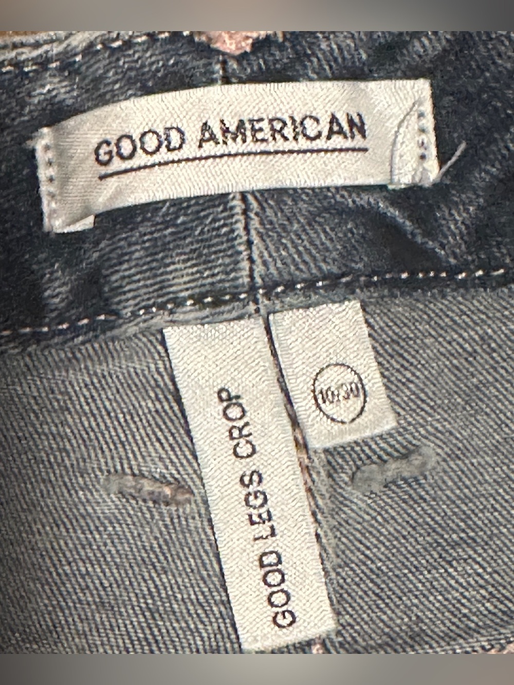 Good American Good Legs Crop Skinny Denim Blue Jeans Women’s 10/30 - Picture 5 of 6